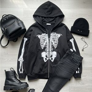 Romwe  Skeleton Print Men's Sweater